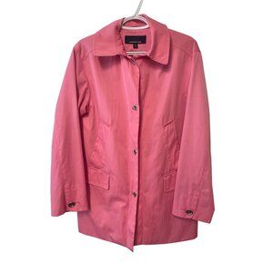 Womens Pink Rain/Trench Coat Size S Preppy Barbie Princess